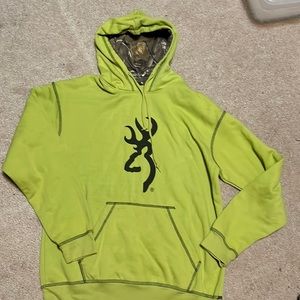 Green/Camo RealTree Browning Hoodie size Medium